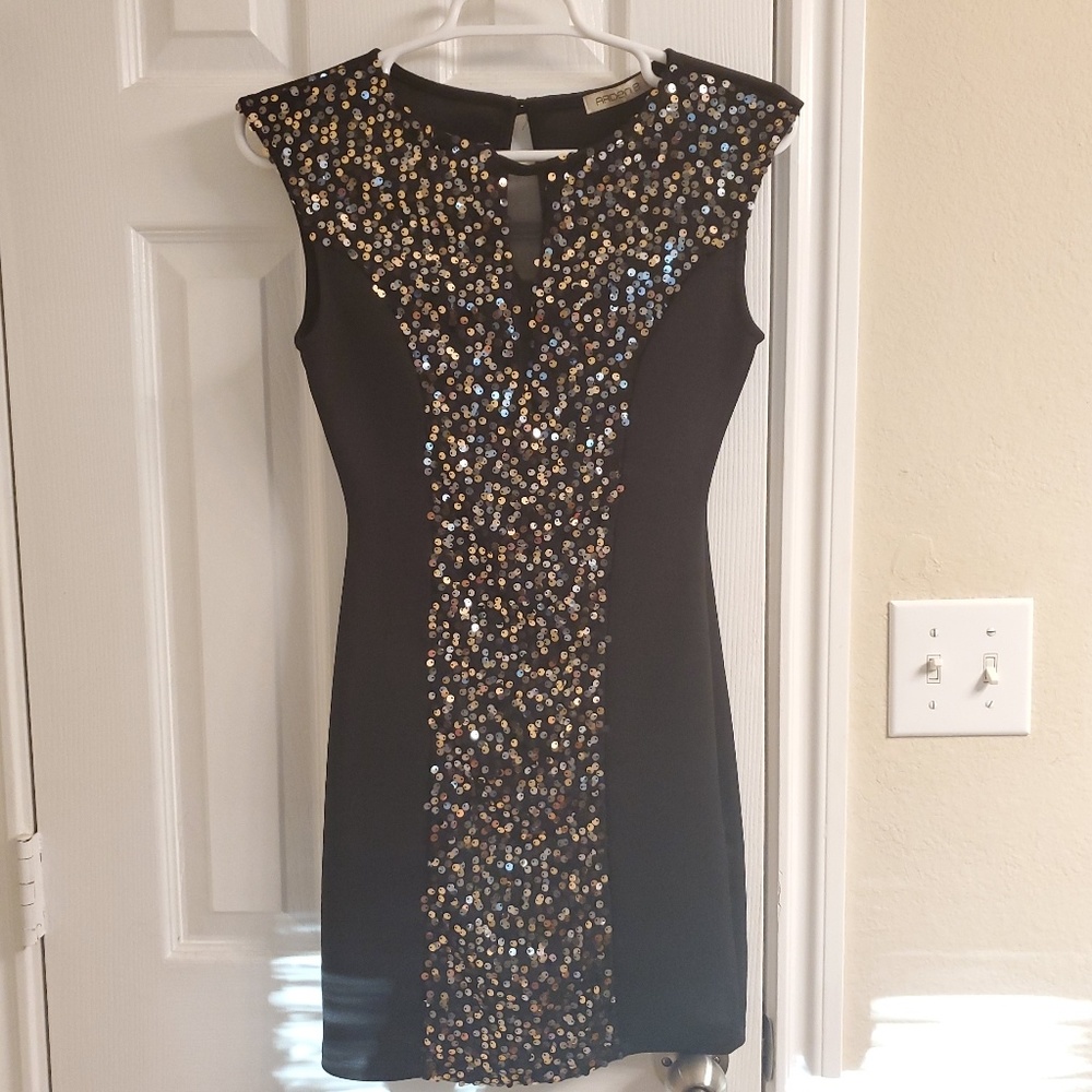 Arden B black sequin dress
